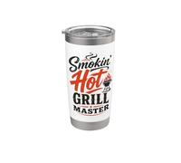 Grill-Master BBQ Grill Backyard Cookout Design Graphic Party Bicchiere termico in acciaio inox doppia parete