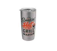 Grill-Master BBQ Grill Backyard Cookout Design Graphic Party Bicchiere termico in acciaio inox doppia parete