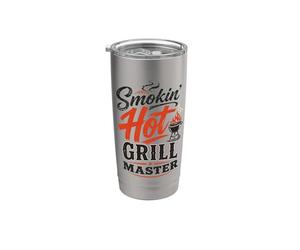 Grill-Master BBQ Grill Backyard Cookout Design Graphic Party Bicchiere termico in acciaio inox doppia parete