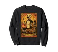 Grill Master - Carta dei Tarocchi Vintage Skeleton BBQ Chef Felpa