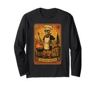 Grill Master - Carta dei Tarocchi Vintage Skeleton BBQ Chef Maglia a Manica