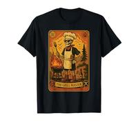Grill Master - Carta dei Tarocchi Vintage Skeleton BBQ Chef Maglietta