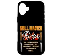 Grill "Master" Recipe Funny BBQ Pit Master Grill Grunge Custodia per iPhone 16 Plus