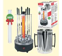 Grill Olymp LUX 1000W, 6 Spiedini, Senza Fumo, 20 Minuti Di Cottura, Rotante