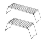 Grill Rack, Outdoor Cooking Stand, Foldable Stainless Steel Griddle, 40 x 15,75 Inches Compact Campfire Accessory, for Meat, Vegetables, Fish, Hiking, Fishing, Stove Grilling Use