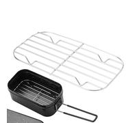 Grill Rack, Stainless Steel Cooling, Portable Meal Prep, Non-Stick and Sturdy, Heat Resistant Design, Great for Outdoor Picnics and Daily Cooking, Silver