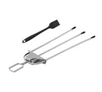 Grill Skewers - Three Prong BBQ Fork Anti Slip | Stainless Steel Roasting Picks Heavy Duty Reusable Barbecue Tool Functional Cooking for Chicken, Beef, Vegetables, Backyard, Beach Party