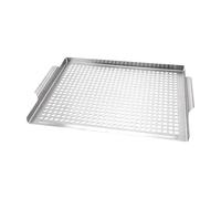 Grill Topper Pan - Bbq Grill Tray | Stainless Steel Grate Replacement, With Drenage, Barbecue Cooking Accessories For Family Dinners RV Trip Patio Picnic Tailgating Party Garden Beach