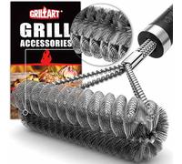 GRILLART Spazzola per barbecue senza setole e filo combinato, spazzola per la pulizia della griglia sicura ed efficiente, spazzola per la pulizia della griglia da 43,2 cm, per griglie a