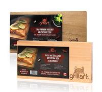 grillart Tavole per affumicatura (Set di 2 in legno di cedro + Hickory Set di 2)
