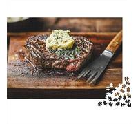 Grilled Steak Dish Puzzle 1000 Pezzi Cartone Spesso Per Adolescenti 12-18, Allenamento Abilità Logiche, Attività Vacanza, Regalo Anniversario Per Giovani Adulti 38x26cm/1000pcs