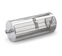 Grillfürst Cestello Universale per girarrosto, Rotondo - Cestello per girarrosto, cestello per girarrosto in Acciaio Inox, cestello per Grill a Gas, Dimensioni complessive: 38 x 13,8 cm