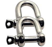 Grilli a D da 8 mm in acciaio inox A4-Marine Grade (316) - per collegare corde, ancoraggi e catene (confezione da 2)