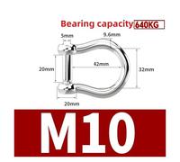 Grilli a D diritti M5 M6 M8 M10 M12 in acciaio inossidabile 304 corto, con vite a esagono incassato, ganci for grilli a D, attrezzatura for barche(G-M10-1Pcs)