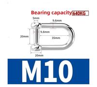 Grilli a D diritti M5 M6 M8 M10 M12 in acciaio inossidabile 304 corto, con vite a esagono incassato, ganci for grilli a D, attrezzatura for barche(D-M10-1Pcs)