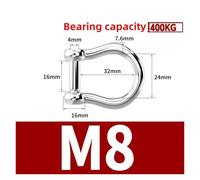 Grilli a D diritti M5 M6 M8 M10 M12 in acciaio inossidabile 304 corto, con vite a esagono incassato, ganci for grilli a D, attrezzatura for barche(G-M8-1Pcs)