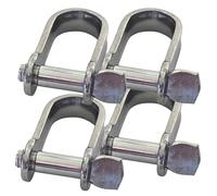 Grilli piatti da 4 mm in acciaio inox A4-Marine Grade (316) - per collegare corde, ancore e catene (confezione da 4)