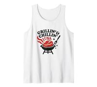 Grillin' & Chillin' USA BBQ 4 luglio Grill Backyard Party Canotta