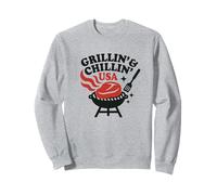 Grillin' & Chillin' USA BBQ 4 luglio Grill Backyard Party Felpa