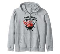 Grillin' & Chillin' USA BBQ 4 luglio Grill Backyard Party Felpa con Cappuccio