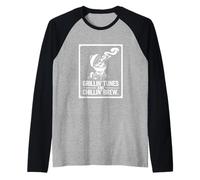 Grillin' Tunes e Chillin' Brew BBQ Chill Vibes Maglia con Maniche Raglan