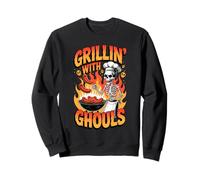 Grillin´with Ghouls Funny BBQ Skeletons Halloween Felpa