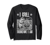 Grilling Wisdom Barbecue Barbecue Filosofia Pun Maglia a Manica