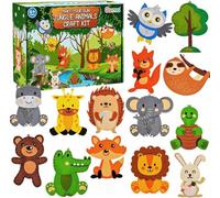 Grillix Confezione da Cucito in Feltro per Bambini, Kit di Cucito per Bambini Feltro, Kit da Cucito Borsette, per Ragazze e Ragazzi Educativi e Principianti, con Vari Strumenti e 10 Animali Foresta