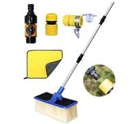 Grillix Spazzolone AntiGraffio Lavaggio Camper, Idrospazzola 2 in 1 con Tergicristallo e Setole Morbide in PBT, Spazzola Lavaggio Auto, Regolabile in Robusto Metallo per Pulizia Caravan, Camion