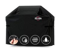 Grillman Copertura per barbecue a gas, resistente, per Weber, Brinkmann, Char Broil, Outback e altri, resistente agli strappi, ai raggi UV, impermeabile, 132 x 66 x 109 cm, colore: nero