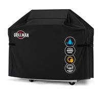 Grillman Premium Copertura per Barbecue, Copertura per Barbecue a Gas per Weber, Brinkmann, Char Broil ETC. Resistente agli Urti, ai Raggi UV e all'Acqua (152 cm, Nero)