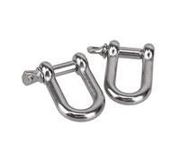 Grillo a D dritto M6 da 38 mm, corto, in acciaio inox 316, carico di rottura 1500 kg, ganci for sartiame a, ferramenta for imbarcazioni