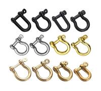 Grillo a D per impieghi gravosi, Moschettone for graffette in acciaio inossidabile Ottone massiccio Metallo D Portachiavi Gancio Giunto a vite Connettore Fibbia B-6