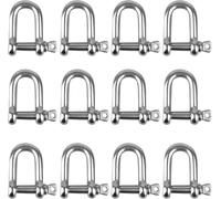 Grillo a forma di D, grillo con anello a D in acciaio inossidabile 304, grillo con anello a D M4, grillo a D, grillo con anello a D in acciaio inossidabile, grillo con anello a D dritto, 12 pezzi