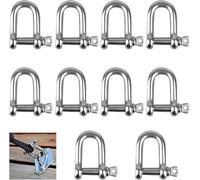 Grillo a forma di D, grillo con anello a D in acciaio inossidabile 304, grillo con anello a D M6, grillo a D, grillo con anello a D in acciaio inossidabile, grillo con anello a D dritto, 10 pezzi