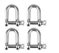Grillo Acciaio Inox 304 M8, Grilli a U con Perno a Vite, Resistenti alla Ruggine, per Catene Corde e Cavi, Fissaggio per Nautica Campeggio Sollevamento Sacco da Boxe Officina - 4 Pezzi