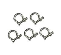 Grillo ad arco in acciaio inossidabile, Grillo ad arco con perno a vite in acciaio inossidabile 304, argento, 4-10 mm, confezione da 5 for braccialetti di sopravvivenza(5mm)