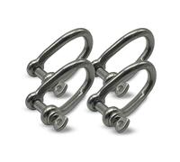Grillo Rotondo Ritorto Inox DOJA Barcelona - Pack 4 - Grilli Acciaio Inox - M10 - Grilli Acciaio Inox Robusto con Perno Oculare, Grillo Rotondo Ruotato a 90º Flessibile e Stabile, Design Sicuro