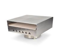 Grillrost.com Das Original Piastra per Fuoco con Accessorio per Pizza | Scatola per Pizza in Acciaio Inox - Calore Perfetto per la Tua Pizza Come dal Forno a Legna