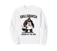 Grillsquatch La Leggenda del Barbecue Funny Bigfoot Grilling Felpa