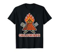Grilluminati, Funny BBQ Parody Flame Pyramid Humor Maglietta