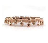 Grillz - Goccia in oro 18 carati con fondo a goccia a 6 denti inferiori, Ottone