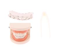 Grillz per denti a goccia d'acqua, per hip hop, con tappo antigoccia, per uomo e donna, costume da rapper, Placcato, Semplice