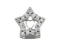 Grillz Singolo per Dente con Disegno Stella Cava, Placcato Oro e Argento 18K Accessorio Dentale Hip Hop, Gioiello Moda Unisex Regalo(Silver)