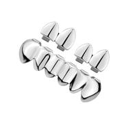 Grillzs unisex per denti HipHop lucido Grillzs Set Lega Top Bottom Fashion Covers Charm Robusto Accessori Moda, Misura unica, come descritto, come descritto