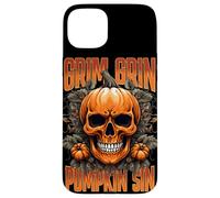 Grim Gin Pumpkin Sin Halloween Skull Design Kids Custodia per iPhone 15 Plus