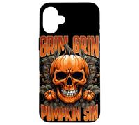 Grim Gin Pumpkin Sin Halloween Skull Design Kids Custodia per iPhone 16 Plus