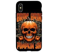 Grim Gin Pumpkin Sin Halloween Skull Design Kids Custodia per iPhone X/XS
