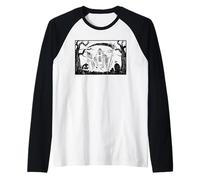 Grim Mietitore Divertente Halloween Angelo della Morte Occulto Gotico Maglia con Maniche Raglan