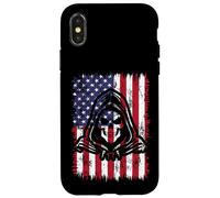 Grim Reaper Bandiera degli Stati Uniti gotico retrò invecchiato Custodia per iPhone X/XS